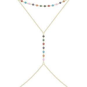 🆕 Women Gold Christmas Body Chain Trendy Stocking Stuffers Layered Waist Beads